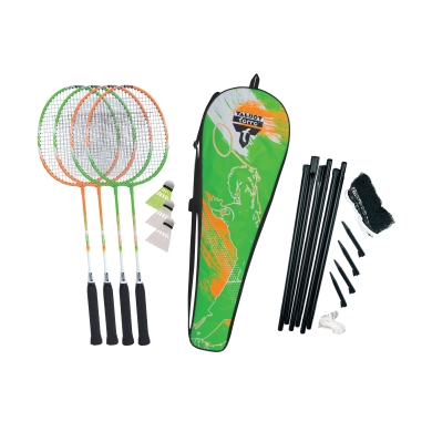 Talbot Torro Badminton Set 4-Attacker Plus (4x Rackets, 3x Shuttlecocks, 1x Net, 1x Bag) - 1 Set